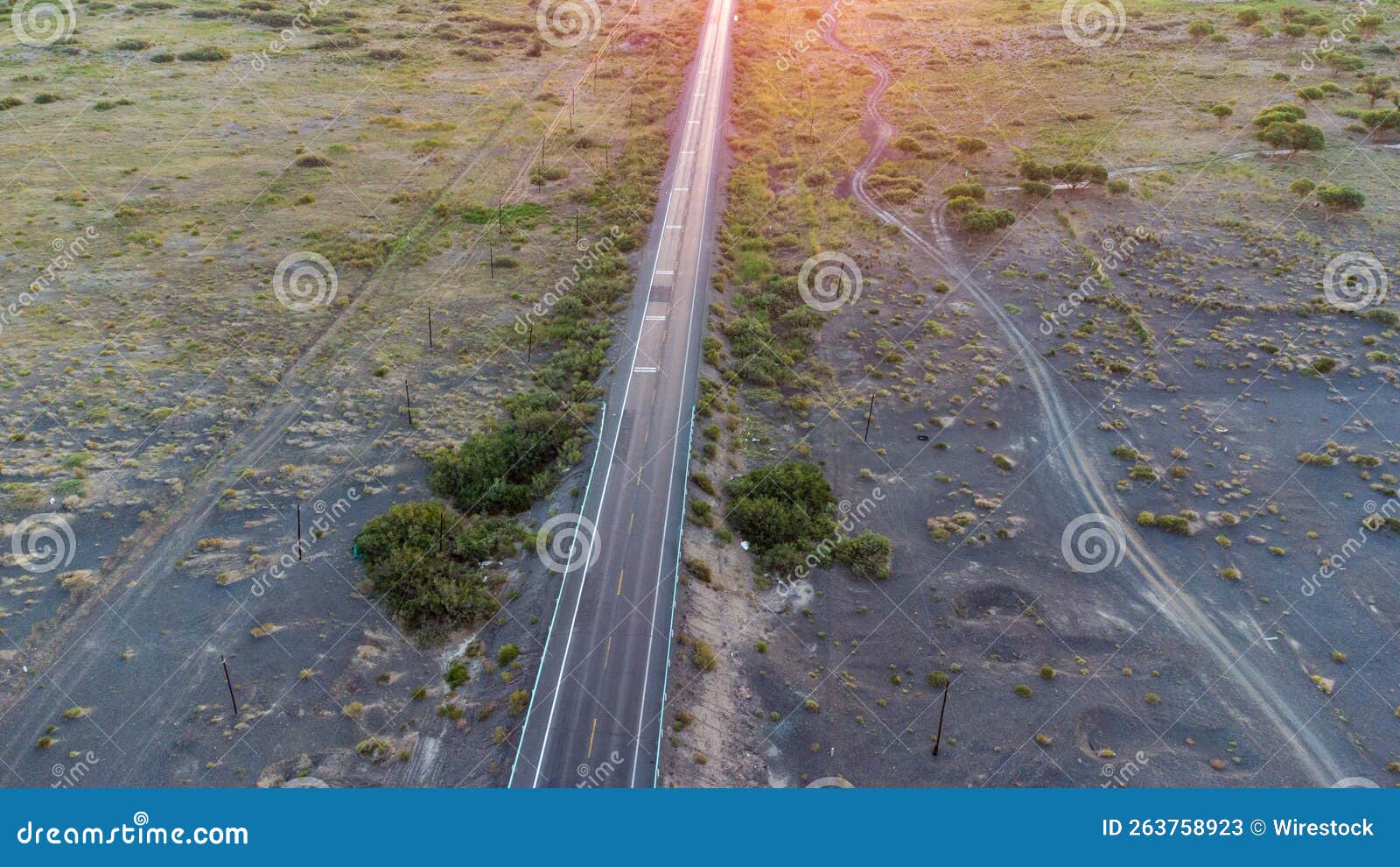 Aerial View of a Highway with Plants Around Stock Image Image of sand