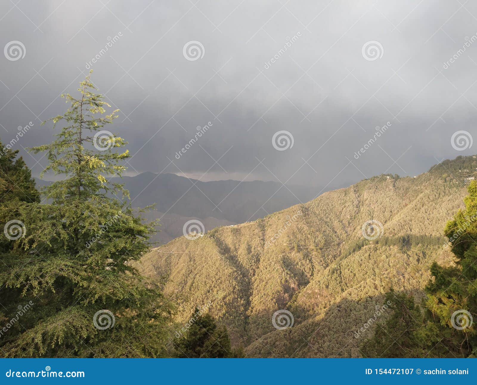 Aerial view of hill stock image. Image of hill, mountain - 154472107