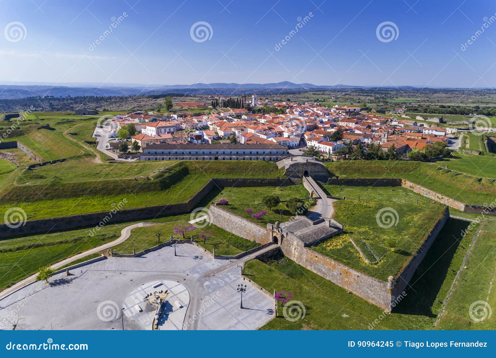 aerial view of the historic village of almeida in portugal