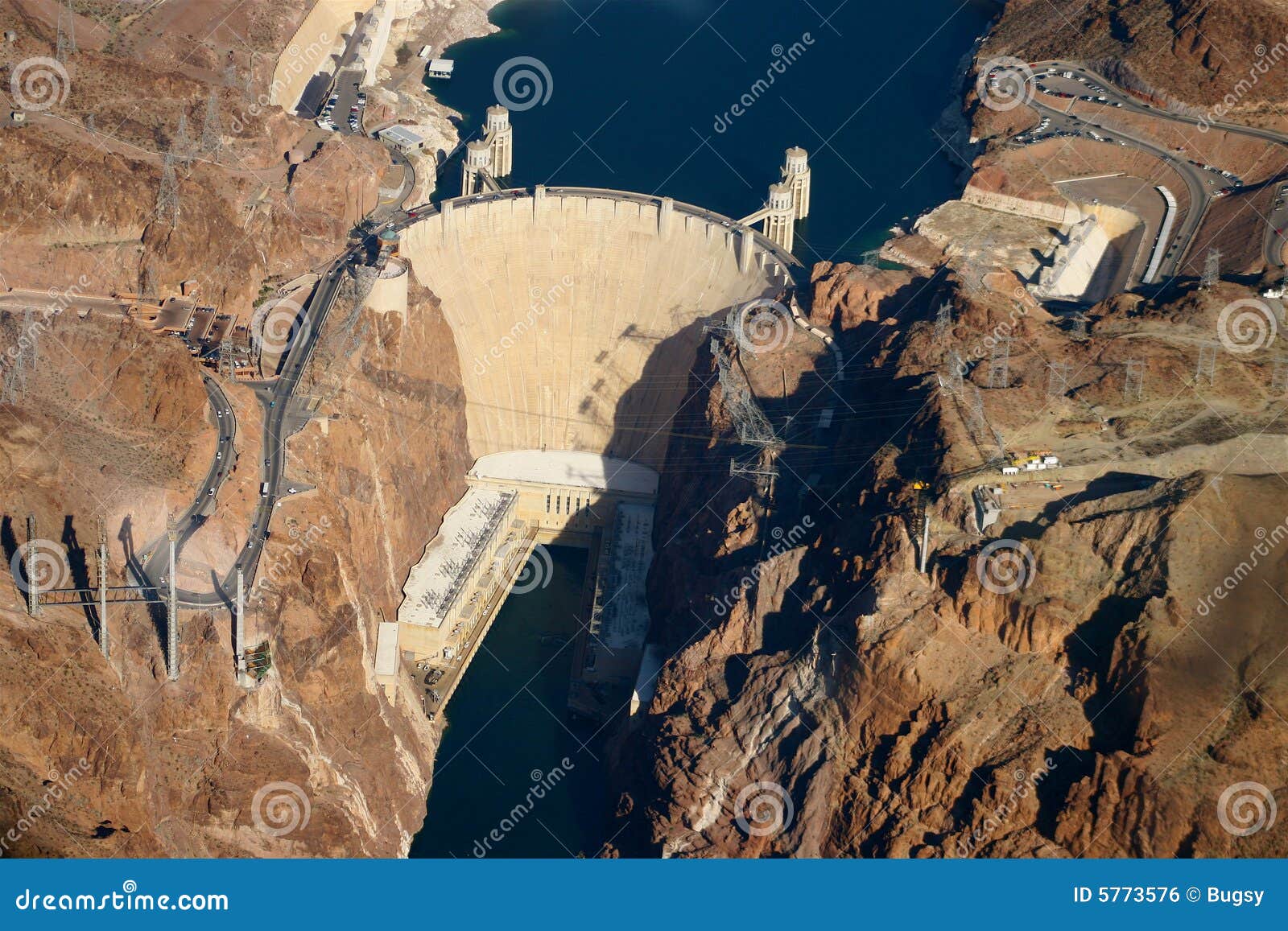 aerial view of hoover dam