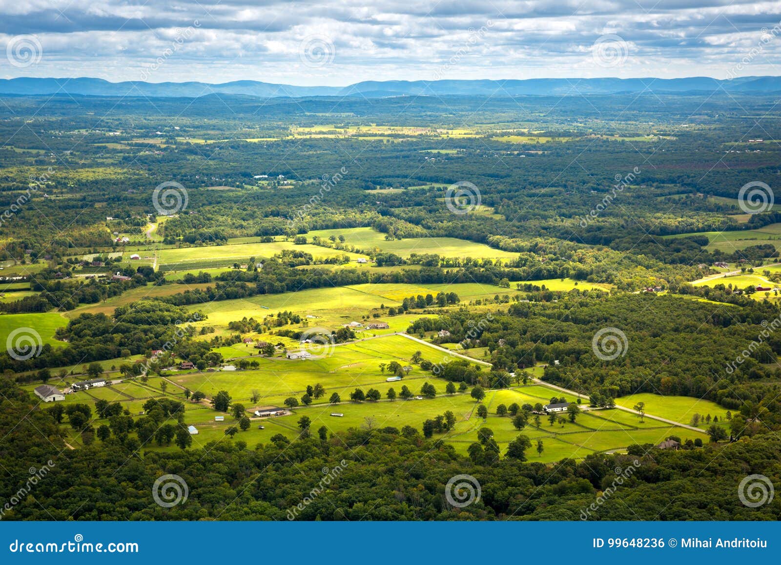 aerial view of the hudson valley farm land