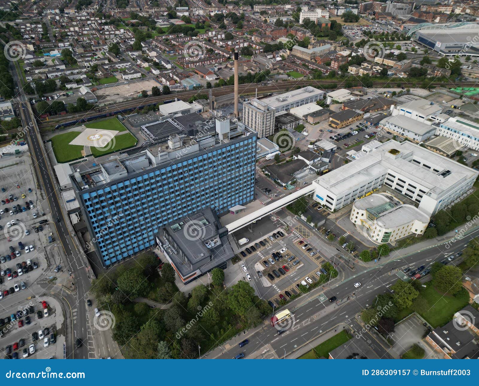 Aerial View of Hull Royal Infirmary. Editorial Photography - Image of