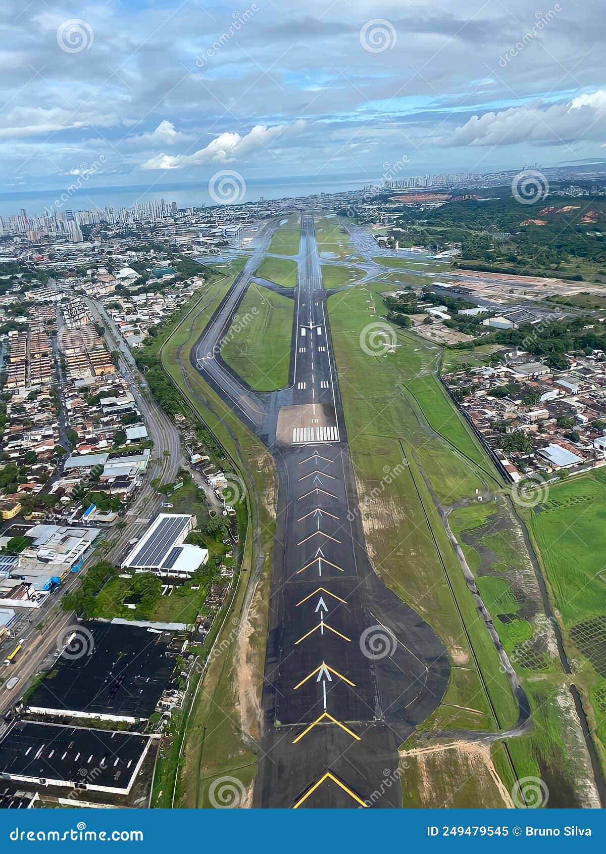 aerial view internacional airport of recife, brazil