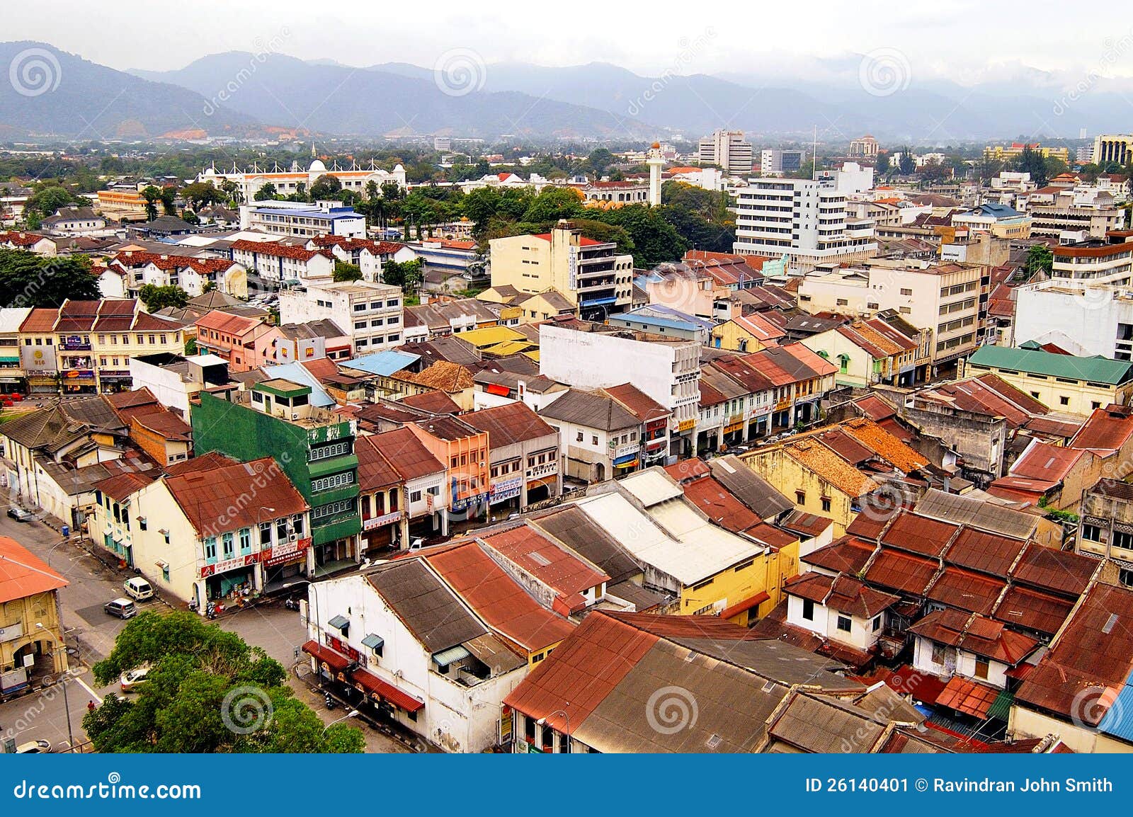 Aerial view of Ipoh Town editorial photo. Image of malaysia - 26140401