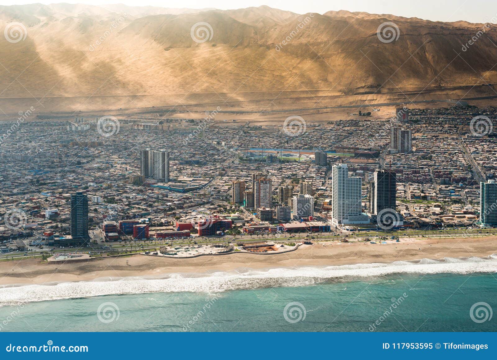 aerial view of iquique in chile