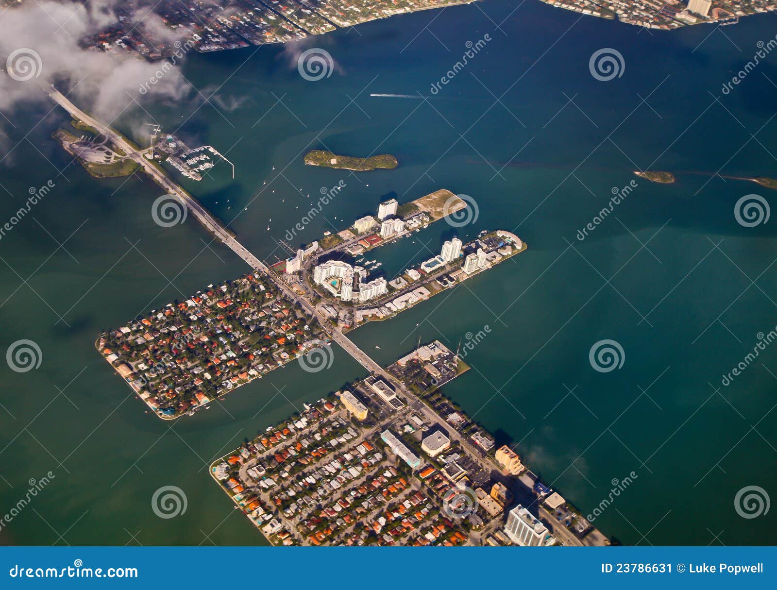 Aerial View of an Island City Stock Image Image of overhead