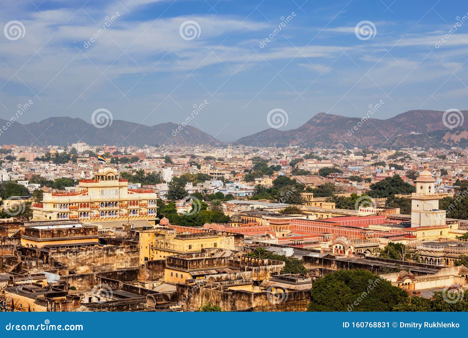 aerial view of jaipurcity palace complex. jaipur, india
