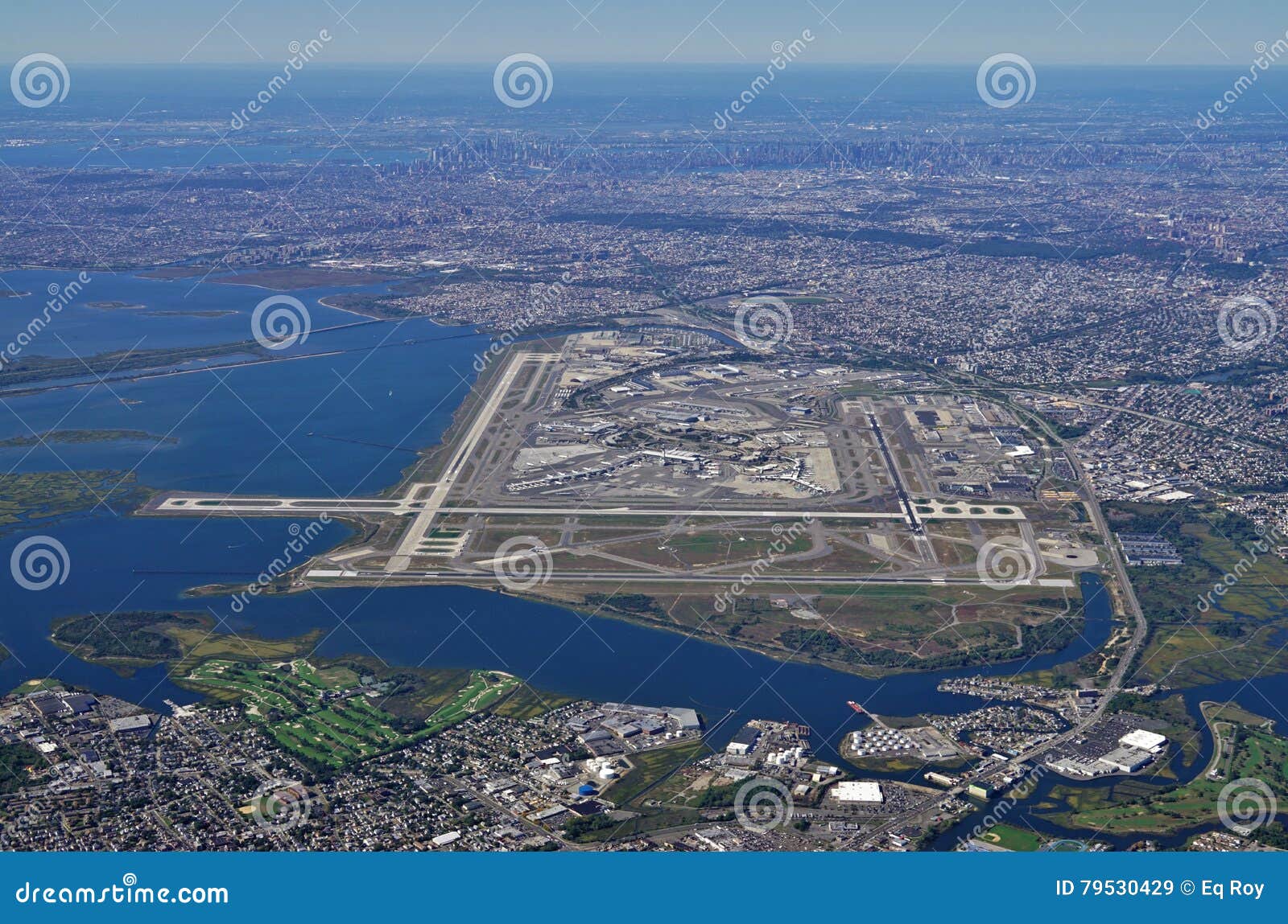 Aerial View Of The John F Kennedy International Airport Jfk In New