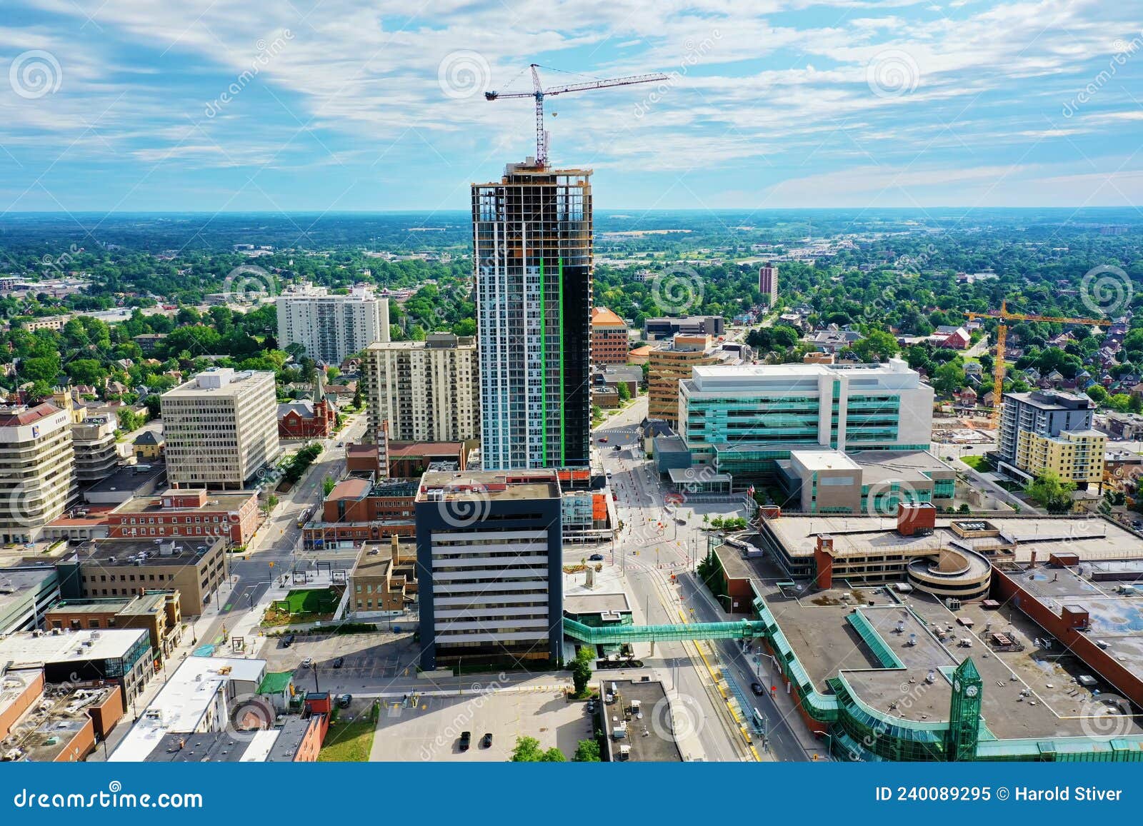 Aerial View of Kitchener, Ontario, Canada on a Fine Morning Stock Image