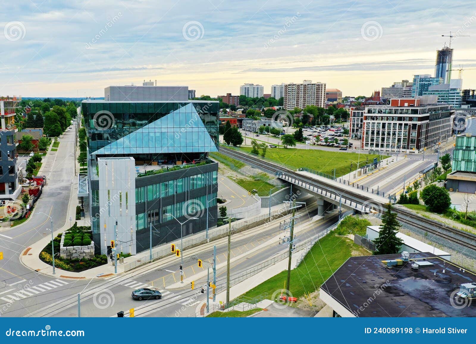 Aerial View of Kitchener, Ontario, Canada in Summer Stock Photo Image