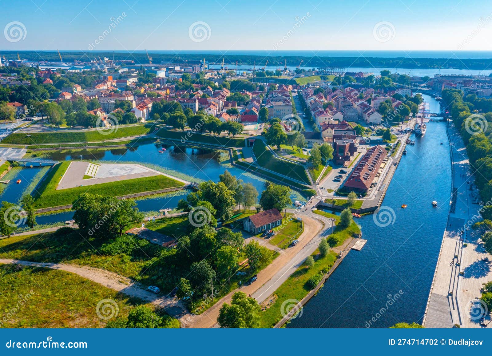 Aerial View of the Klaipeda and Its Castle in Lithuania Stock Photo
