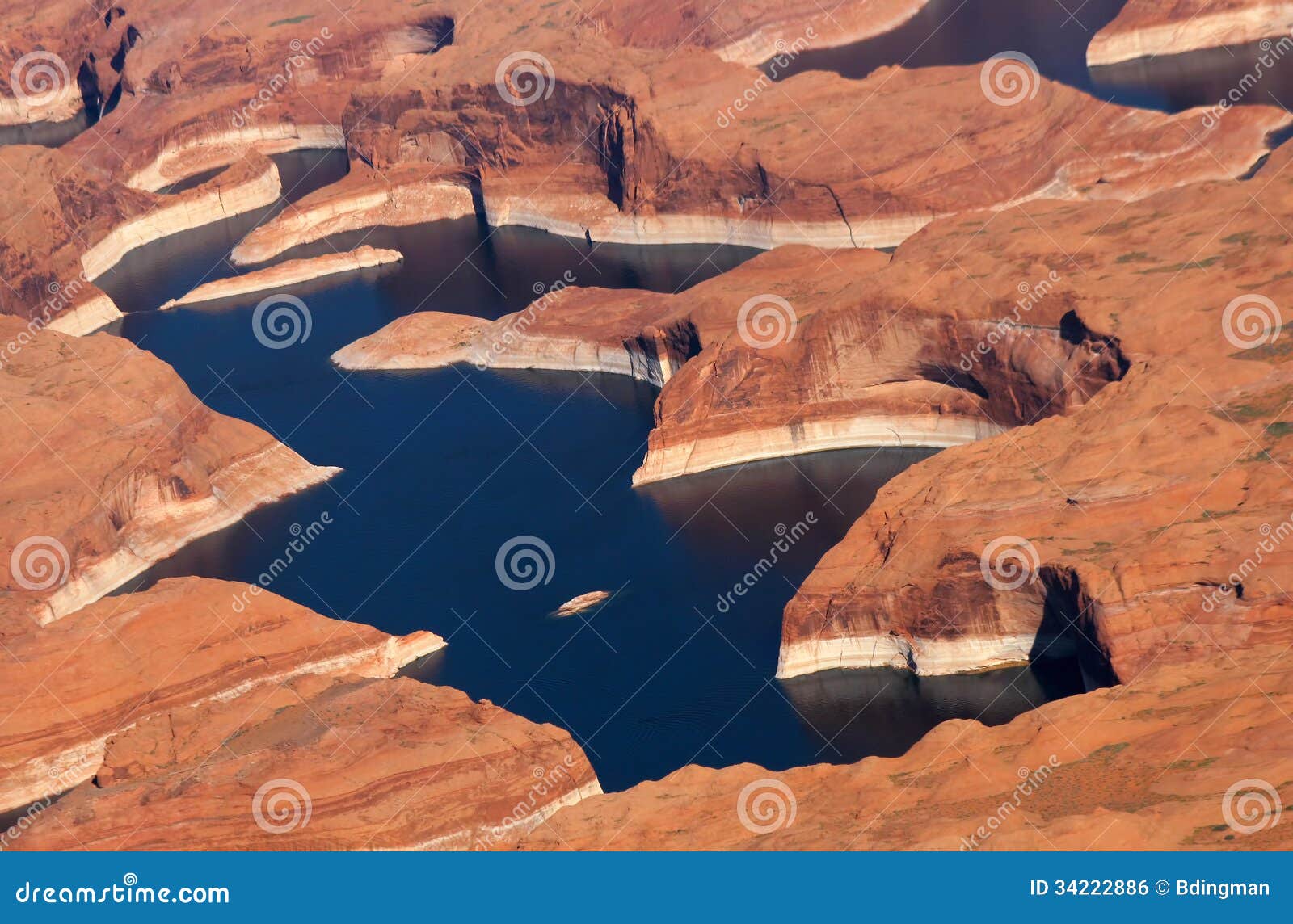 Aerial View Of Lake Powell Stock Photo Image Of Land 34222886