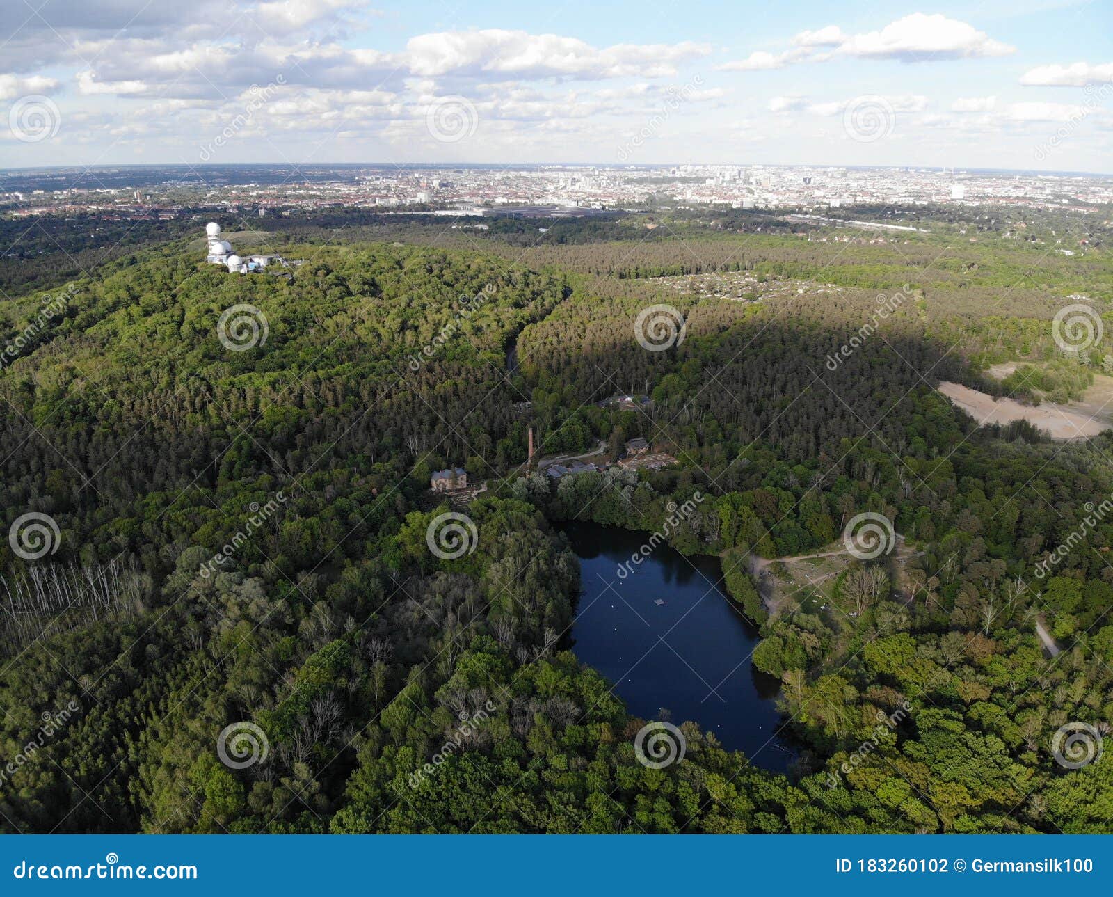 Aerial View of Lake Teufelssee a Glacial Lake in the Grunewald Forest ...