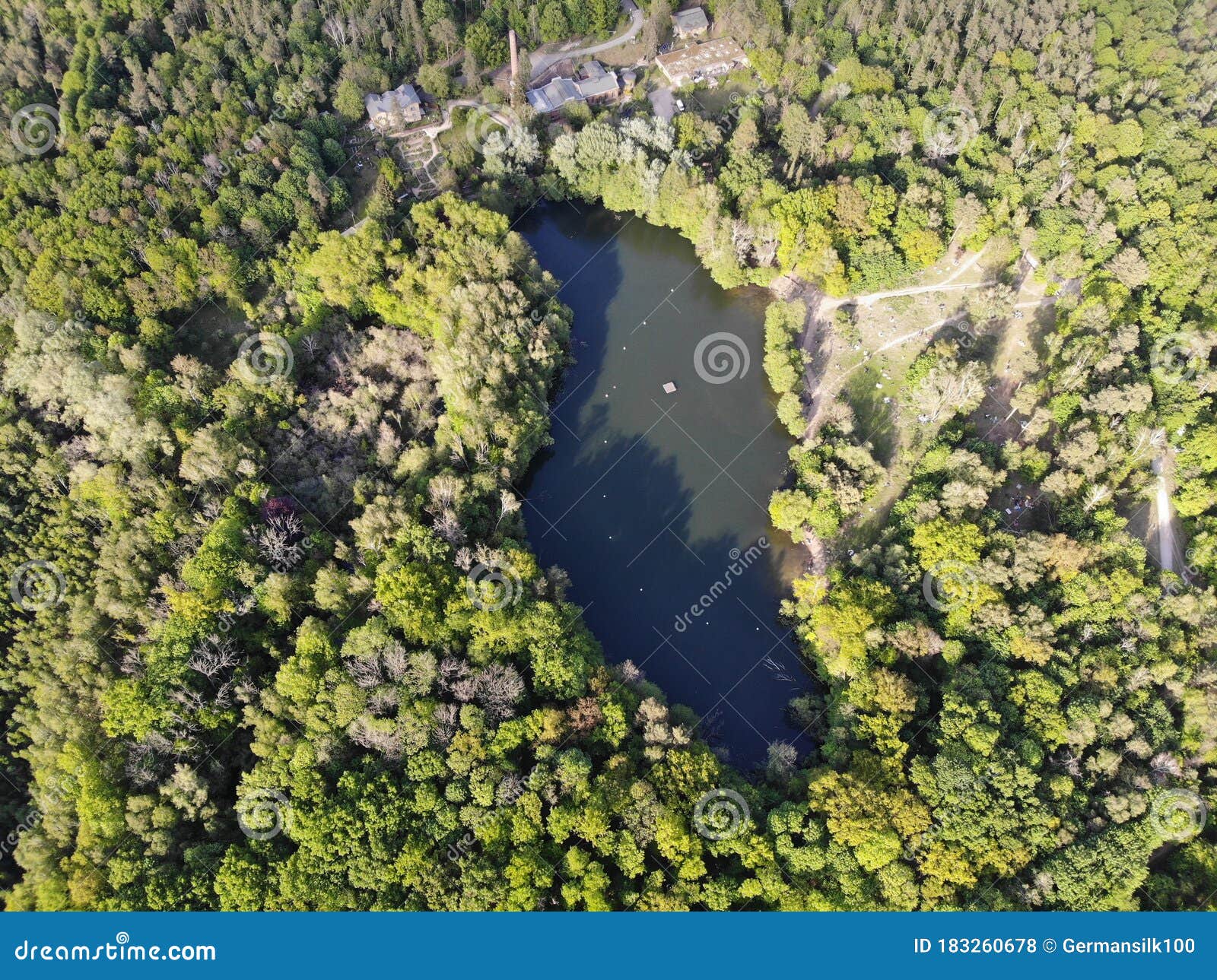 Aerial View of Lake Teufelssee a Glacial Lake in the Grunewald Forest ...