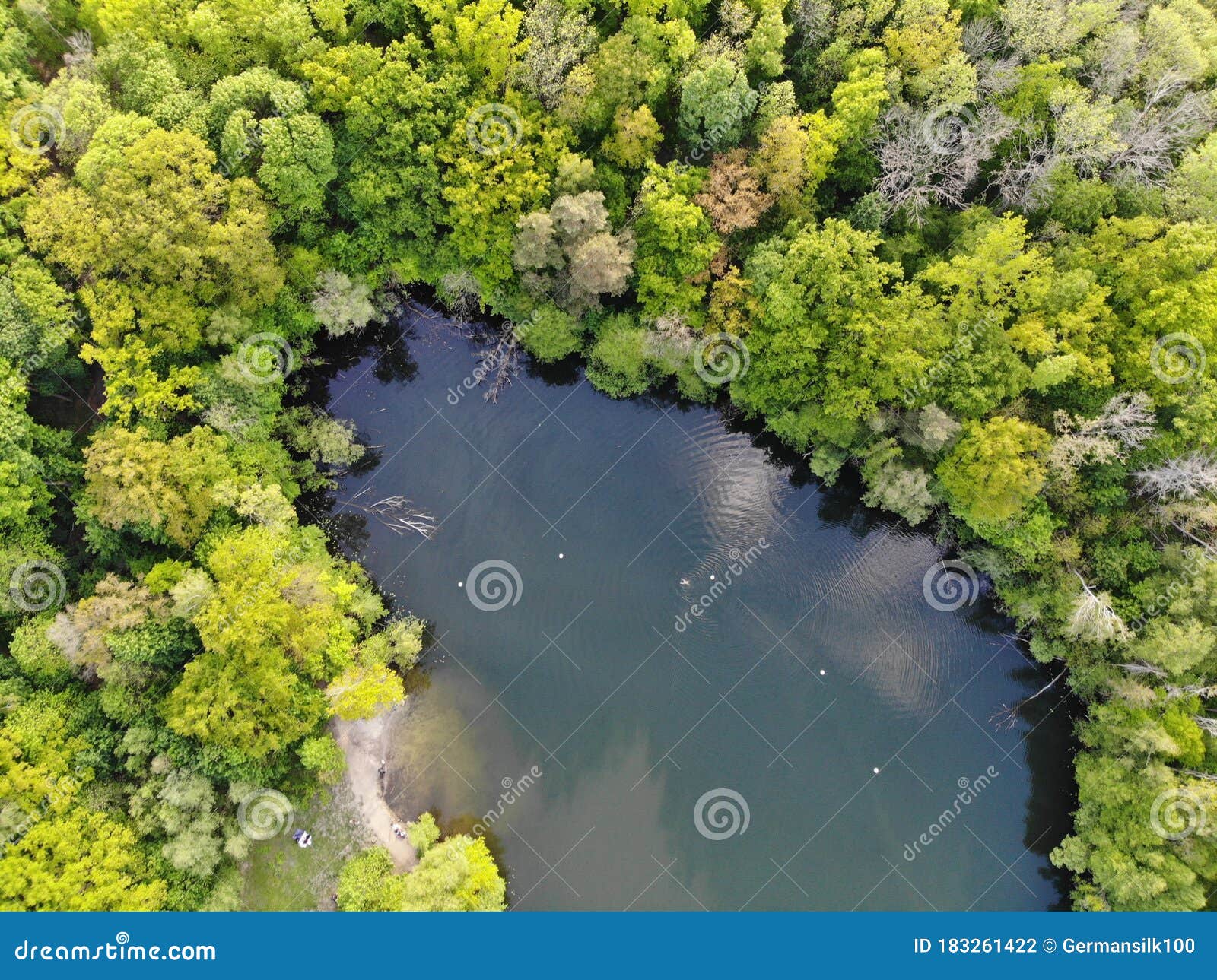 Aerial View of Lake Teufelssee a Glacial Lake in the Grunewald Forest ...