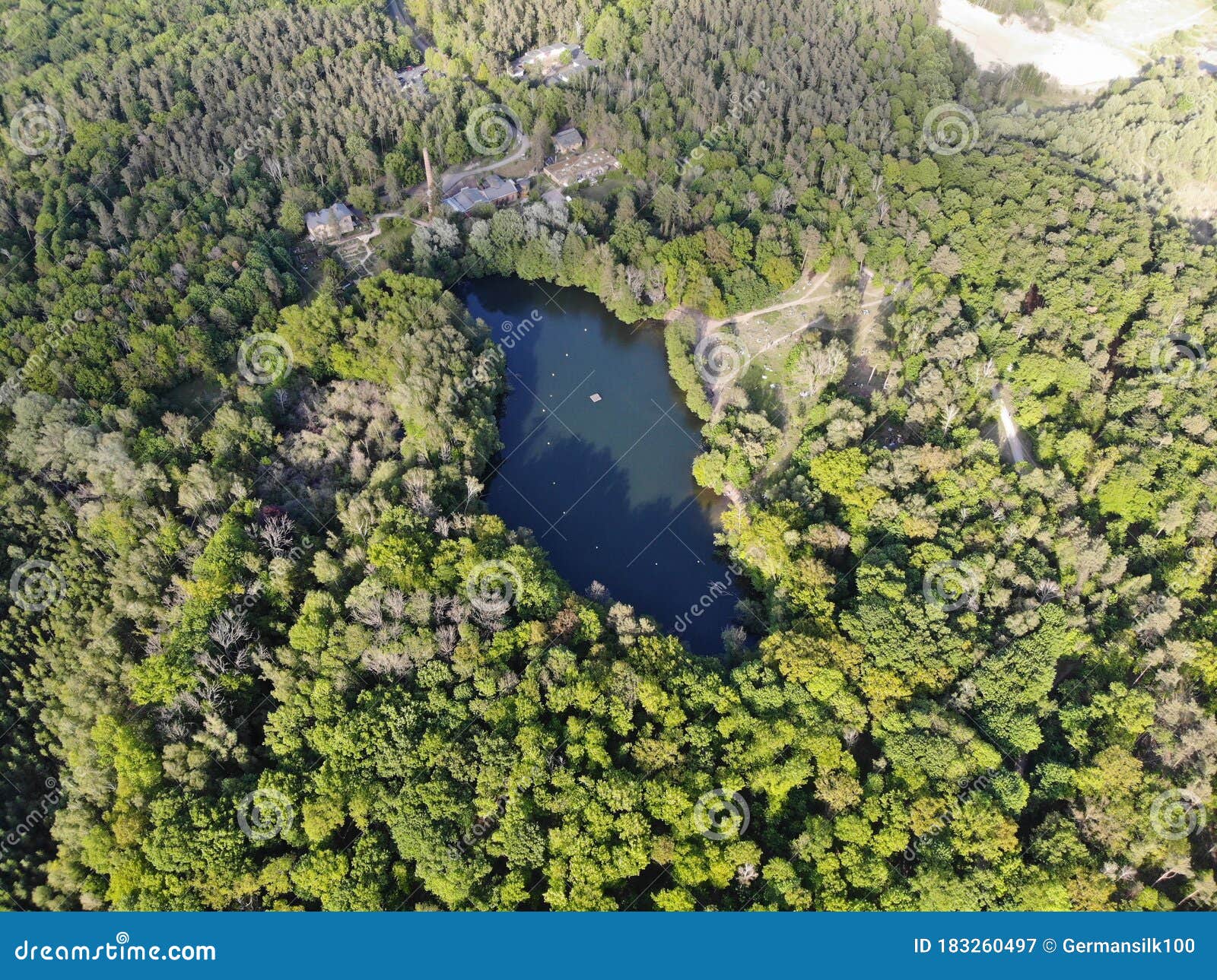 Aerial View of Lake Teufelssee a Glacial Lake in the Grunewald Forest ...