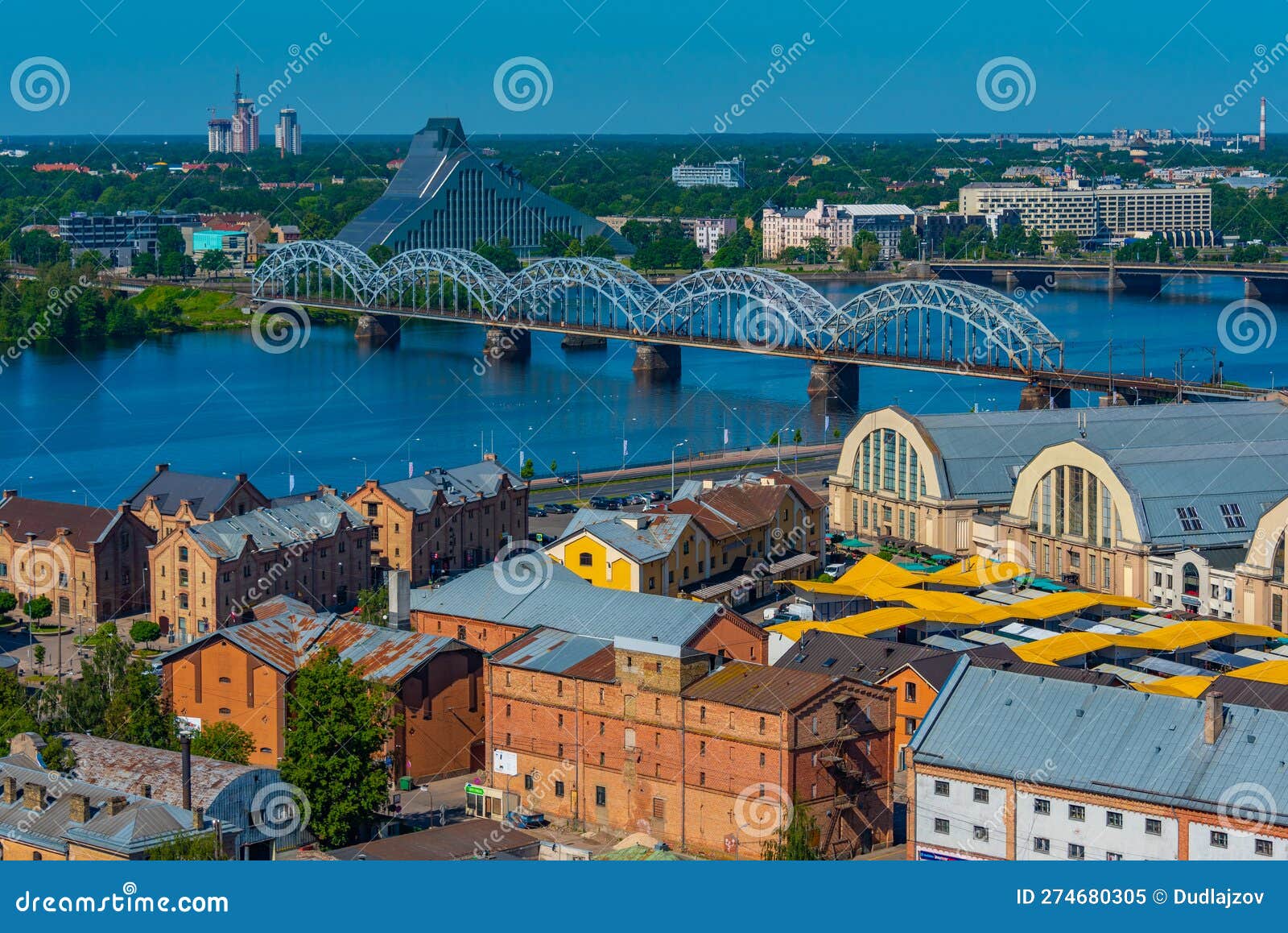 aerial view of the latvian national library situated next to a r
