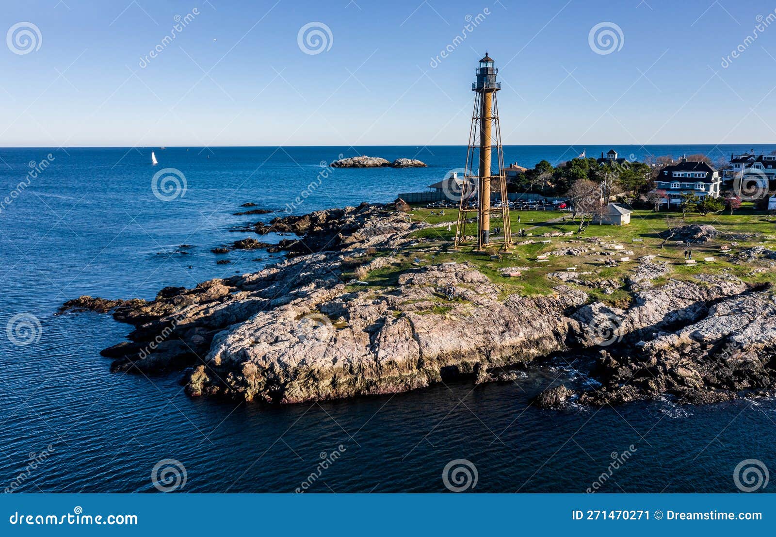 Marblehead Massachusetts Lighthouse Stock Image Image of cliff