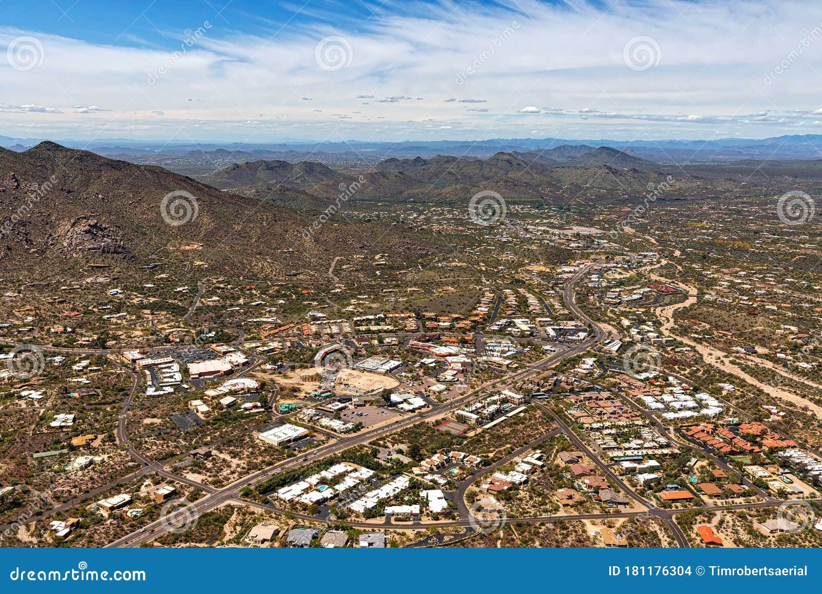 aerial view of cave creek, arizona