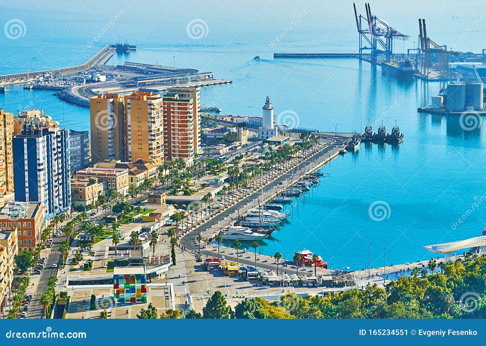Aerial View Of Malaga Port Spain Stock Image Image Of Mansion My XXX Hot Girl