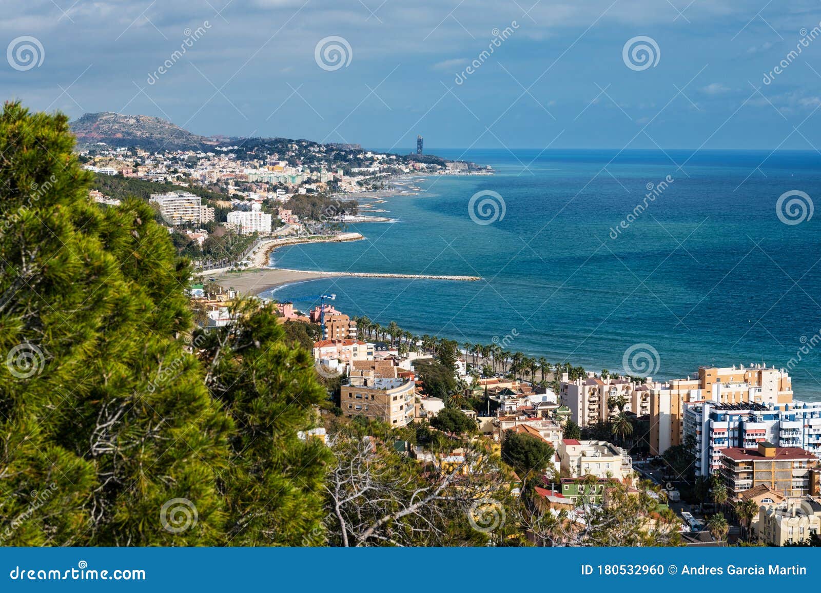 aerial view of the malagueta beach in mÃÂ¡laga