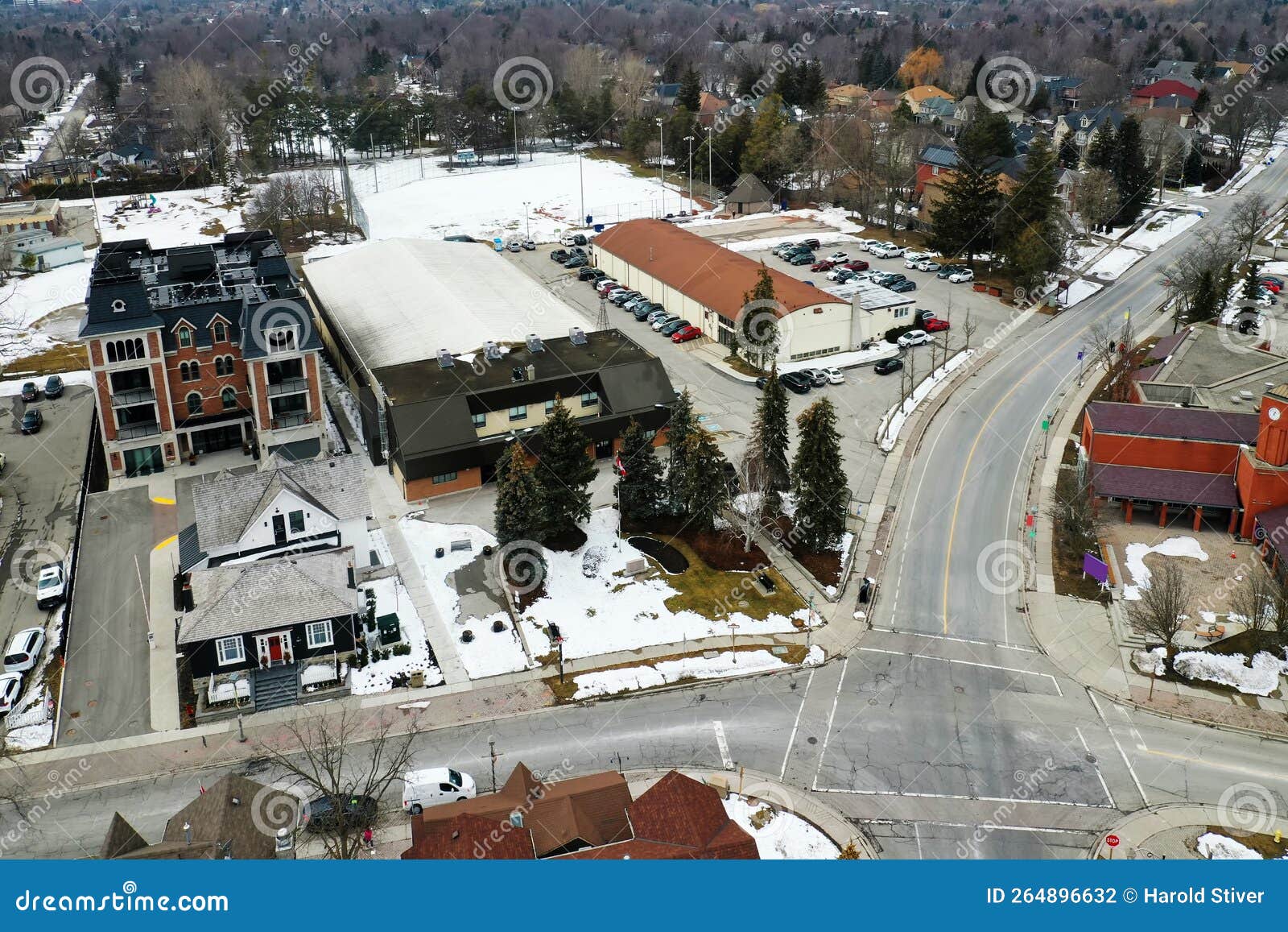 Aerial View of Markham, Ontario, Canada in Winter Stock Photo Image