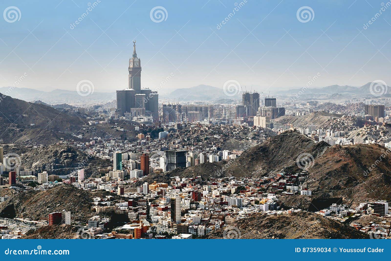 aerial view of mecca holy city in saudia arabia