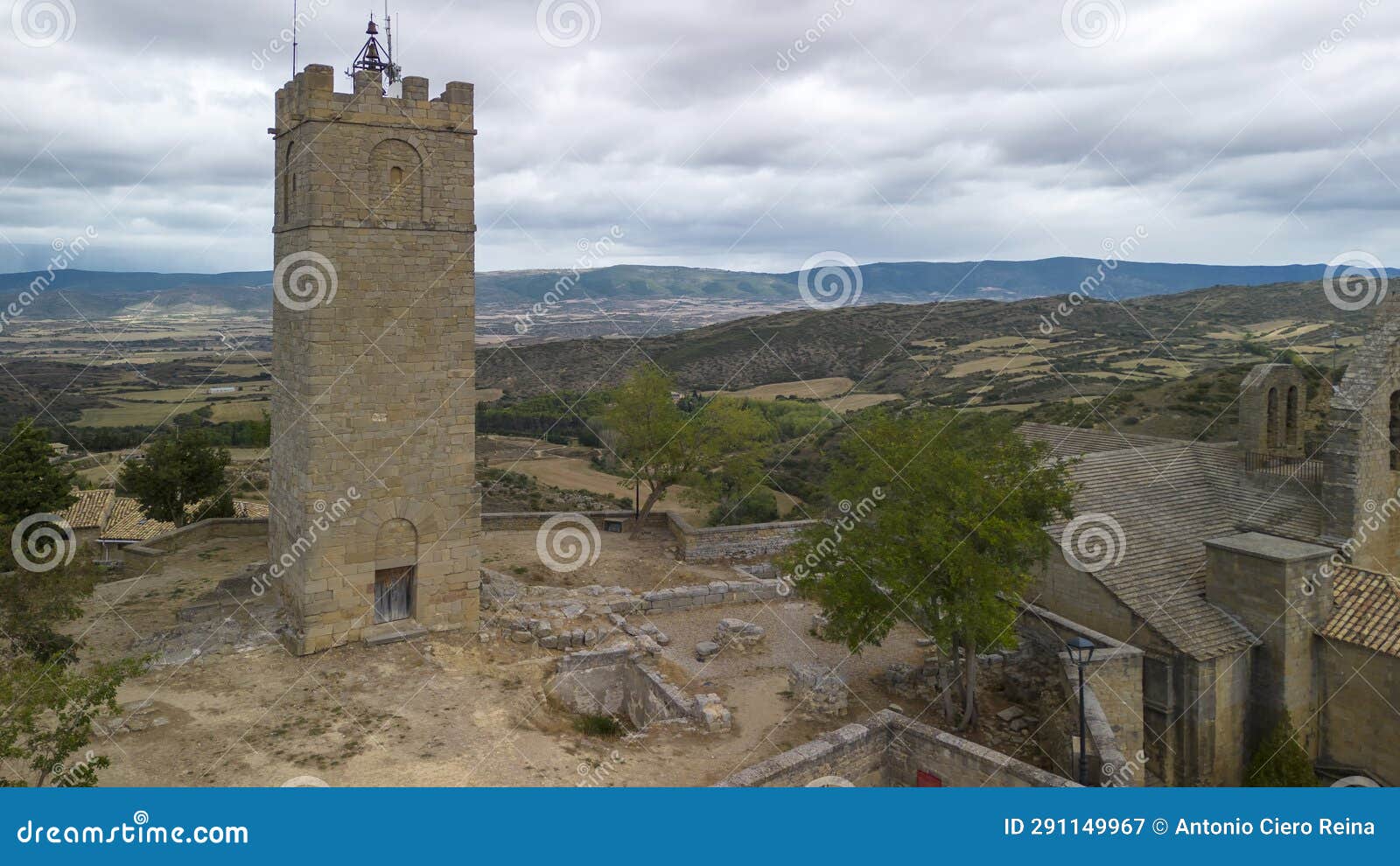 aerial view of the medieval town of sos del rey catÃ³lico in aragon, spain.