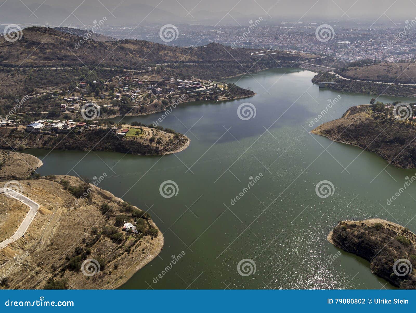 aerial view of mexican presa madin