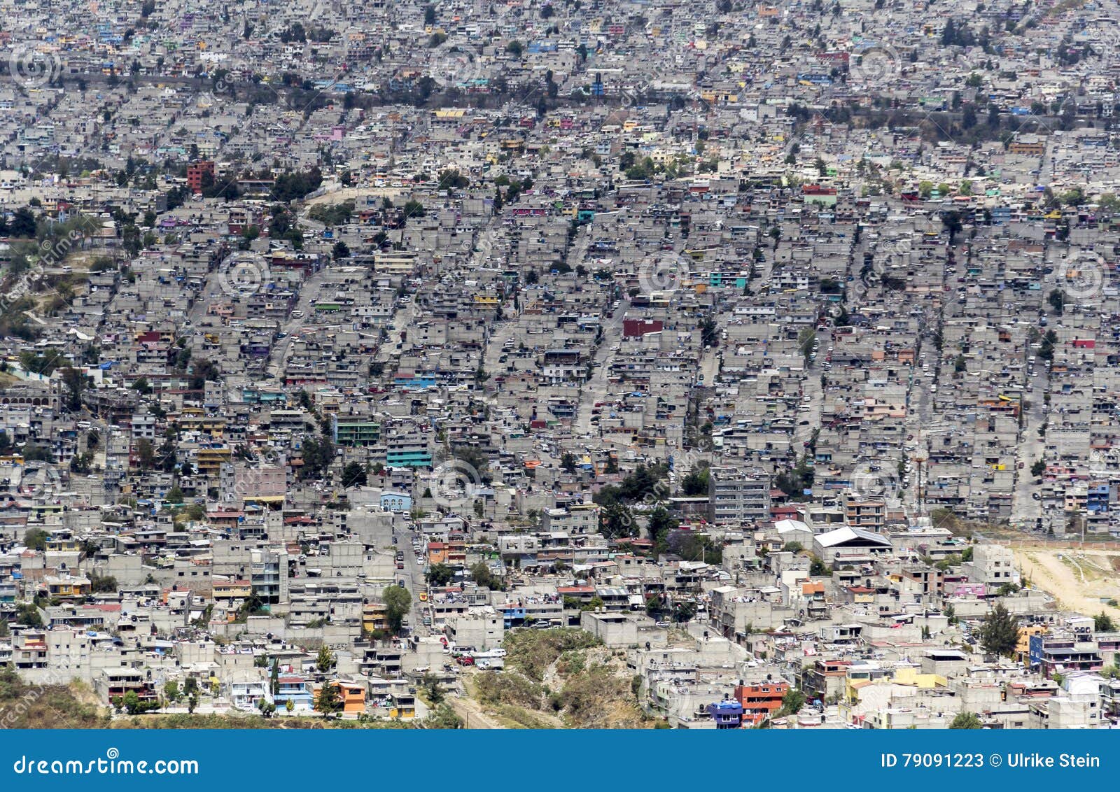 aerial view of mexican slums