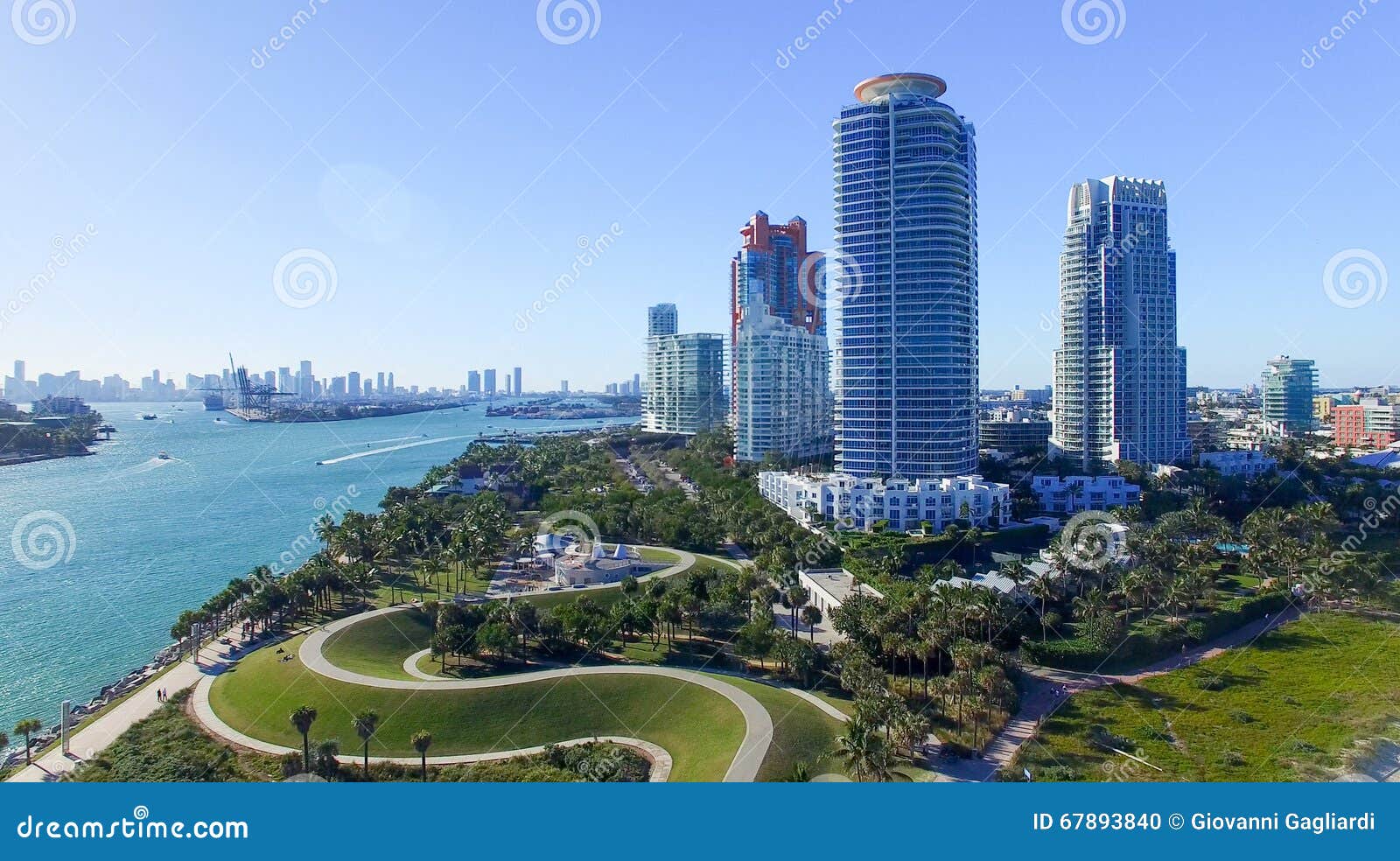 Aerial View of Miami Beach, Florida Stock Photo - Image of buildings