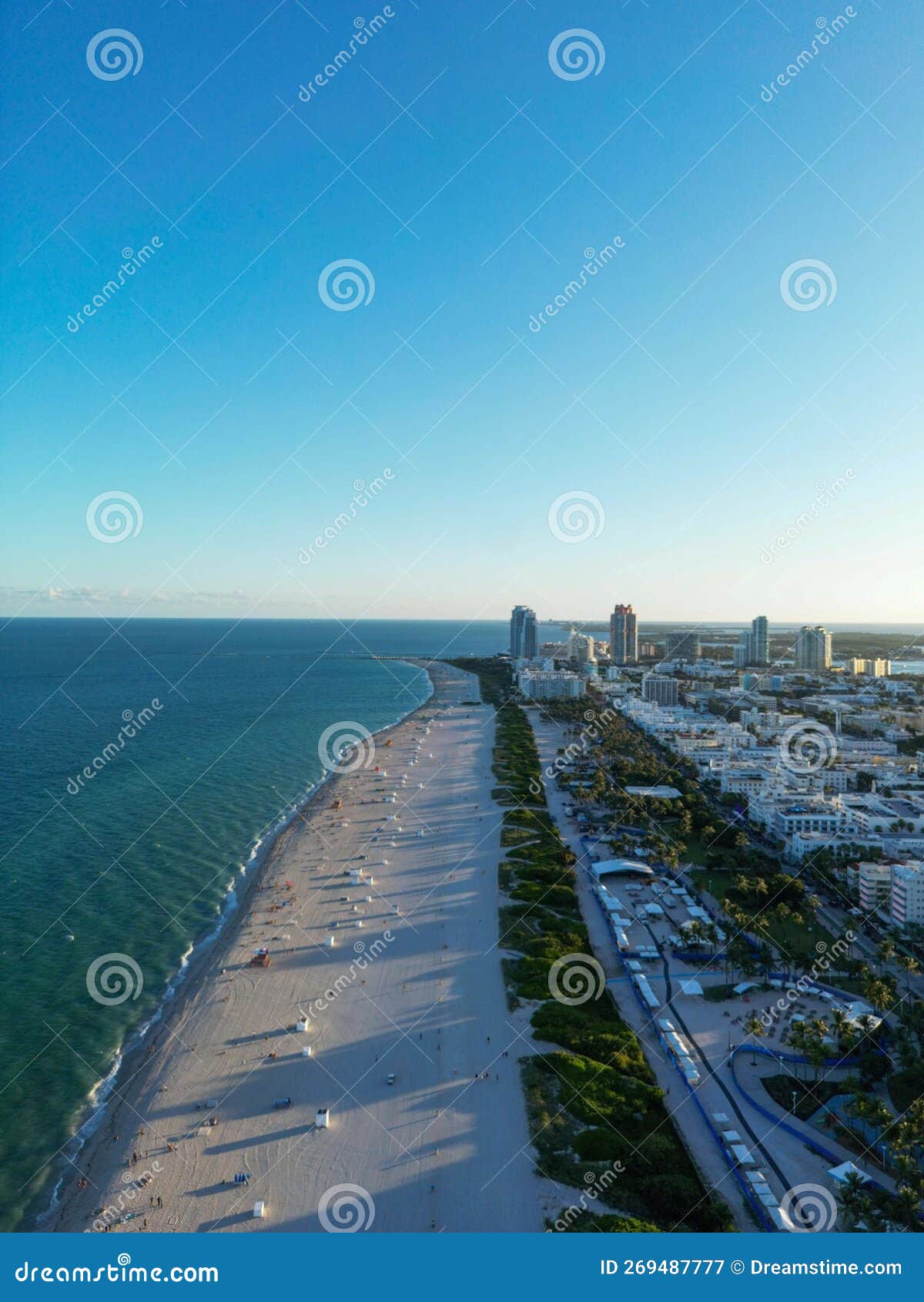 Aerial View of Miami Beach in Florida, USA Stock Image - Image of waves
