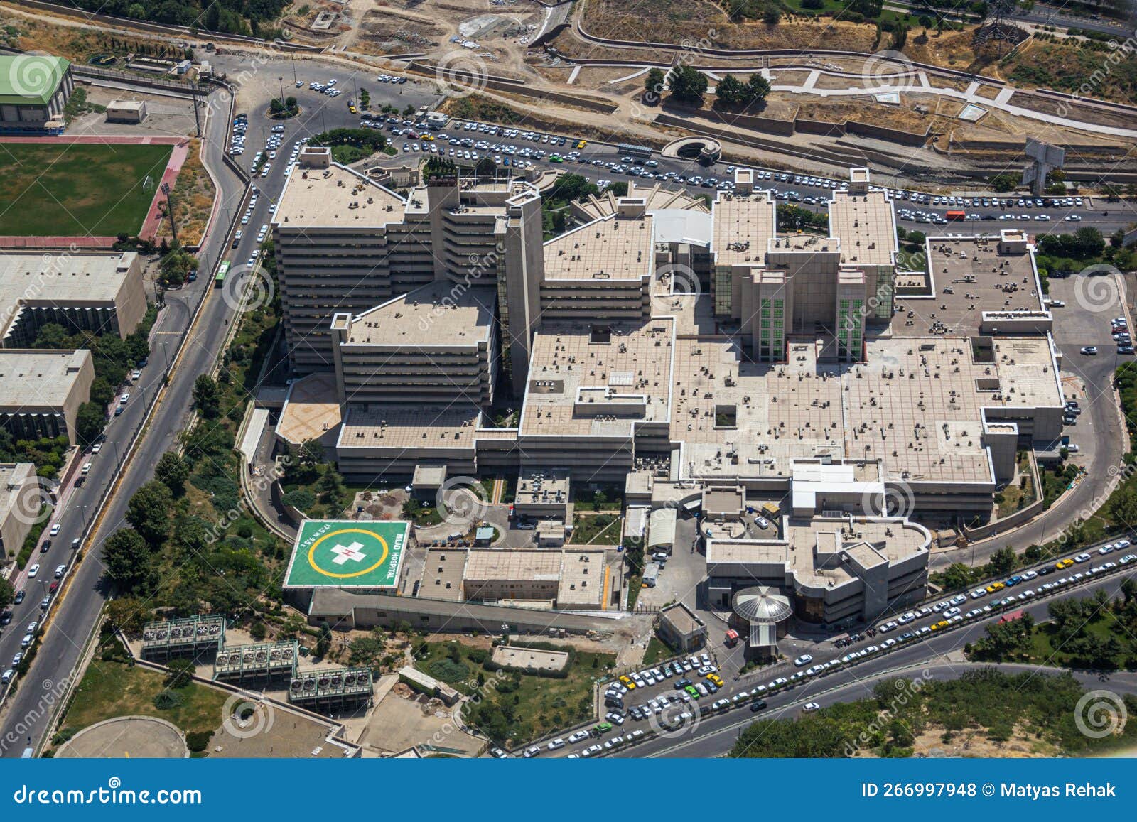 Aerial View of Milad Hospital in Tehran, Capital of Ira Stock Photo