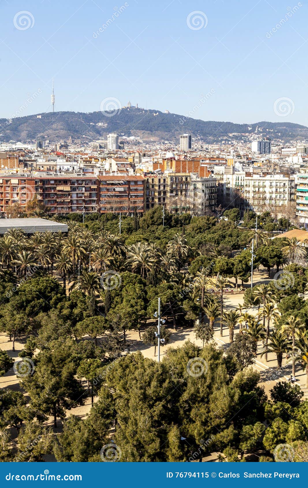 aerial view of miro park in barcelona