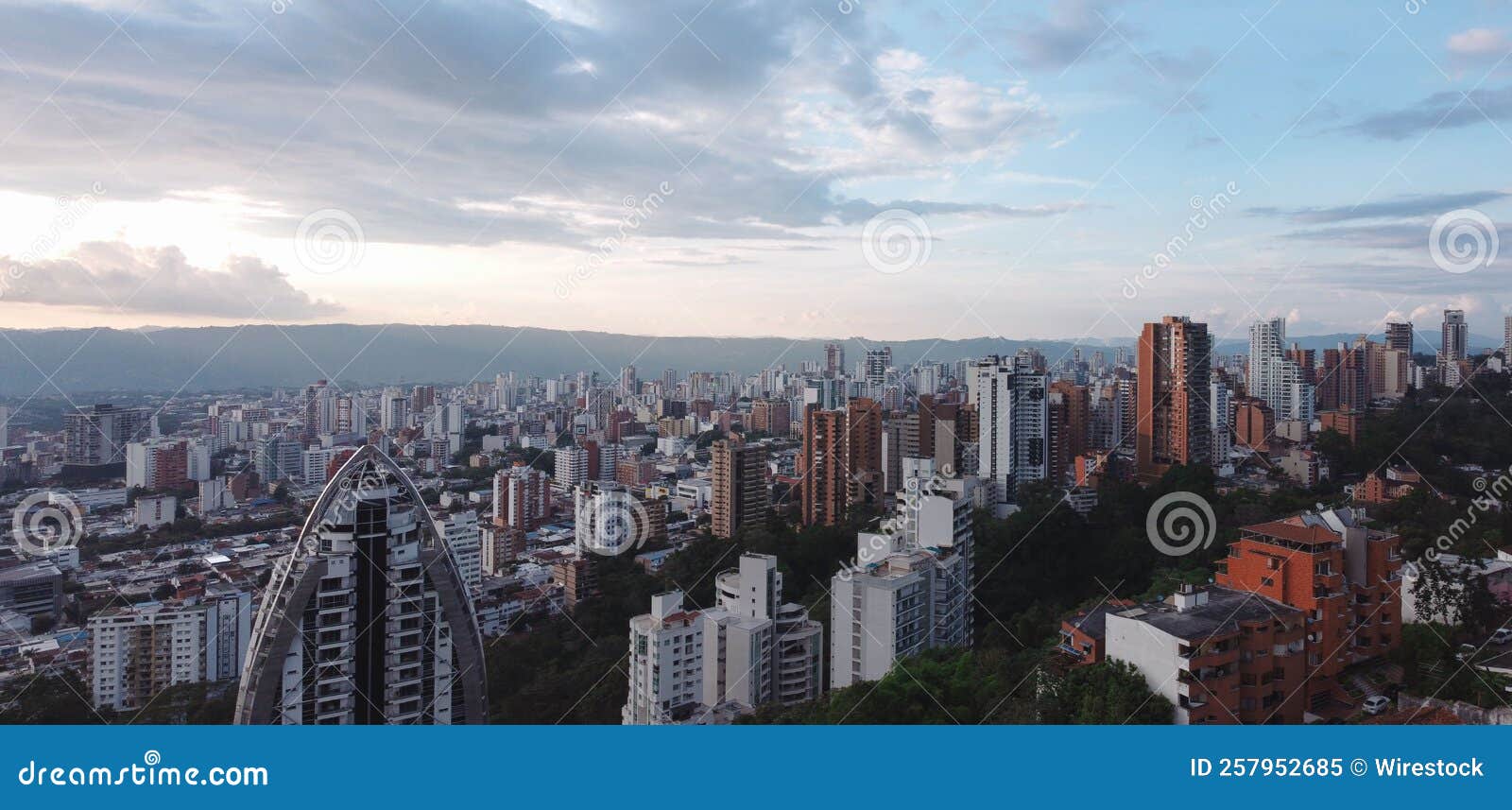 aerial view of modern buildings in bucaramanga, colombia