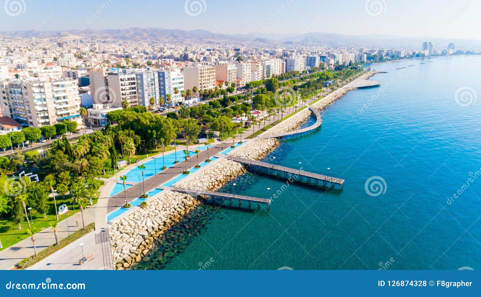 aerial view of molos, limassol, cyprus