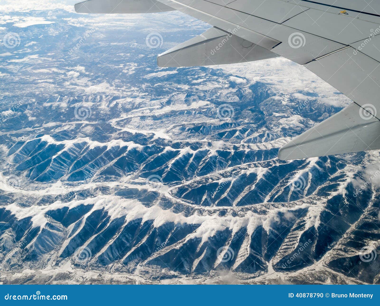 Aerial View Of Mountain Range Viewed From Stock Photo - Image of flying