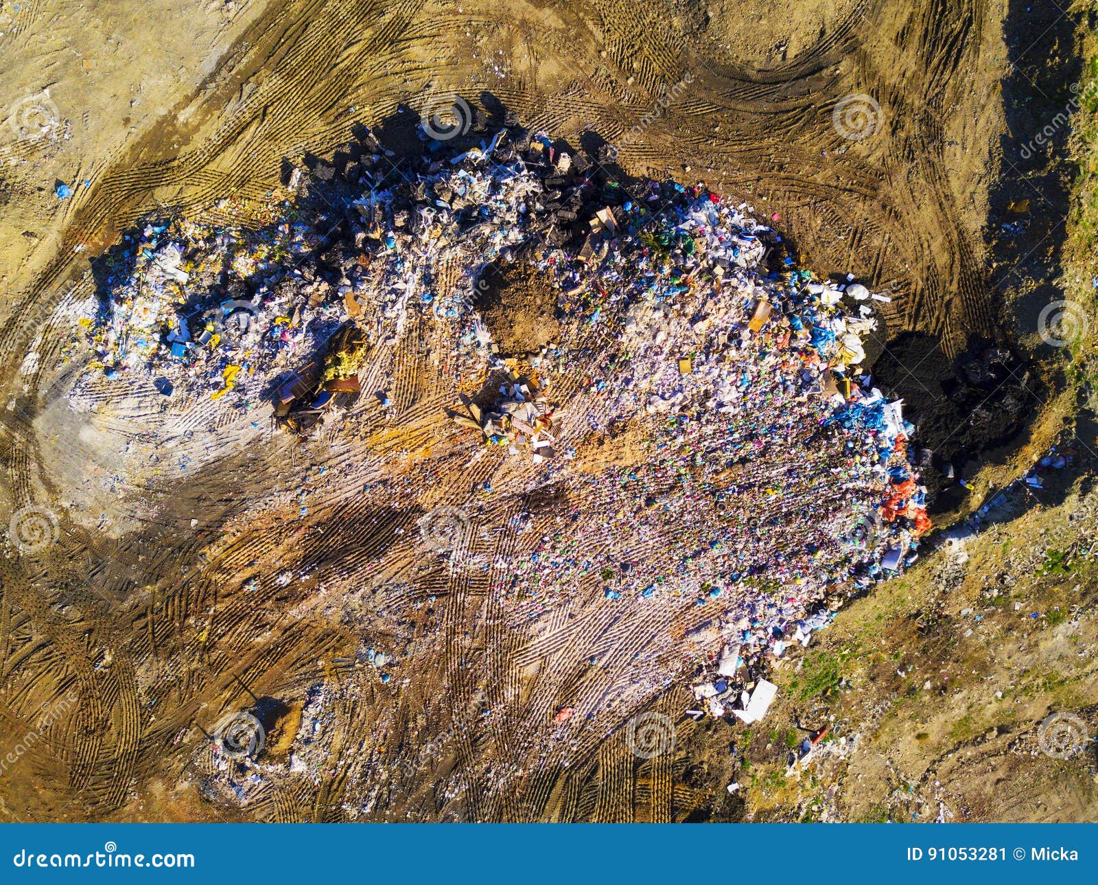 aerial view of municipal landfill site