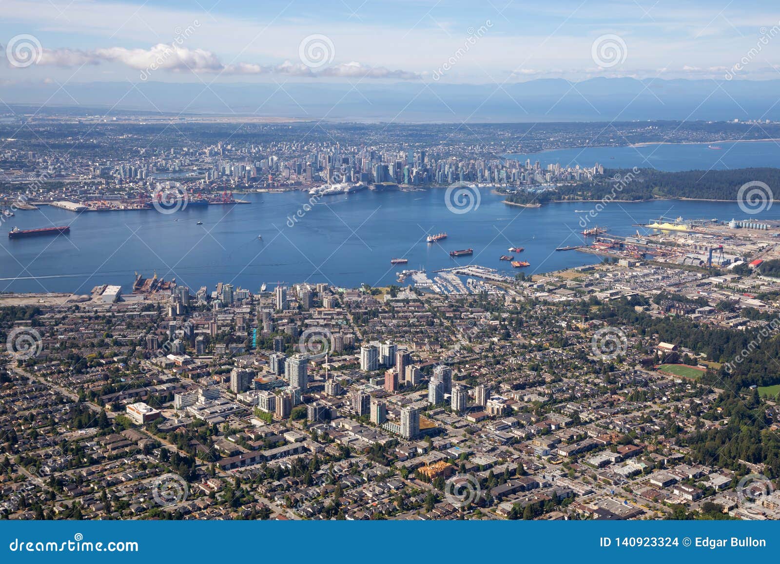 aerial view of north vancouver