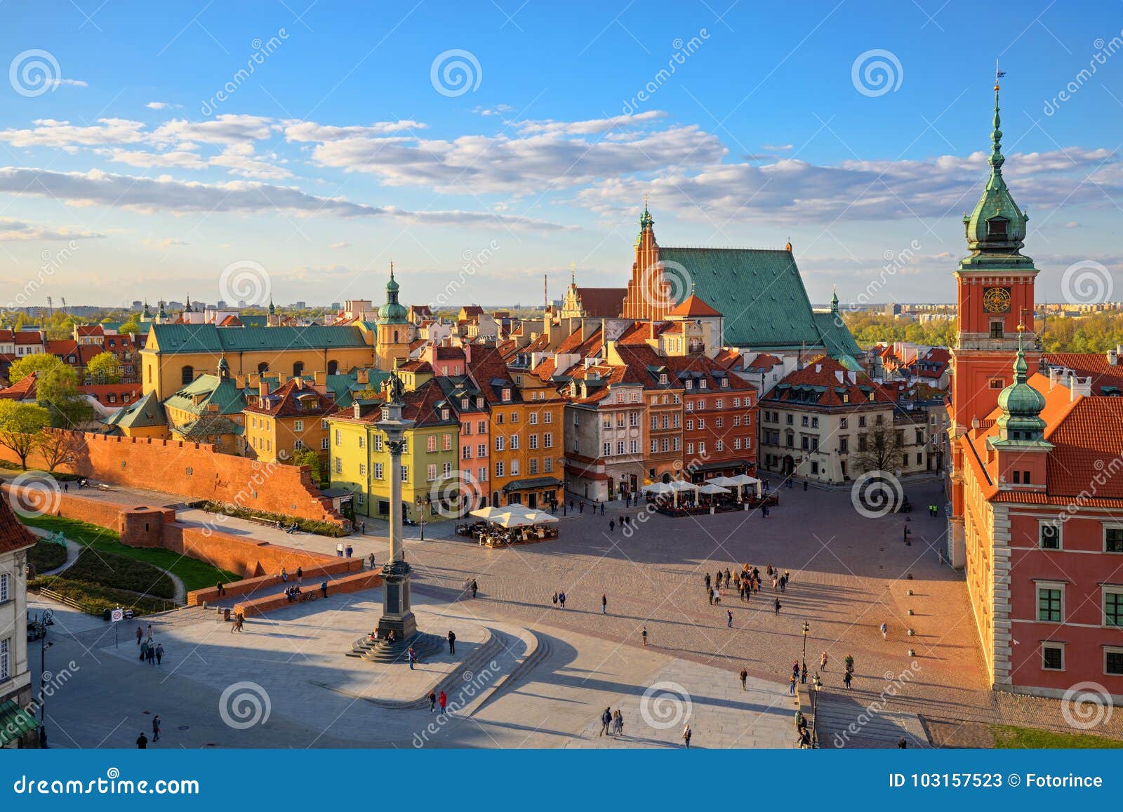 aerial view of the old city in warsaw