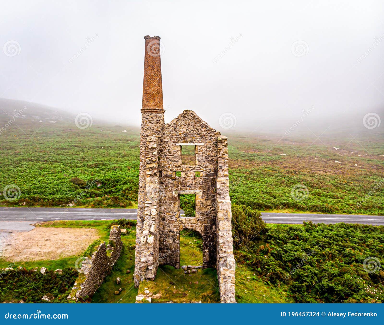 Aerial View of Old Tin Mines in Cornwall Stock Photo Image of industrial, copper 196457324