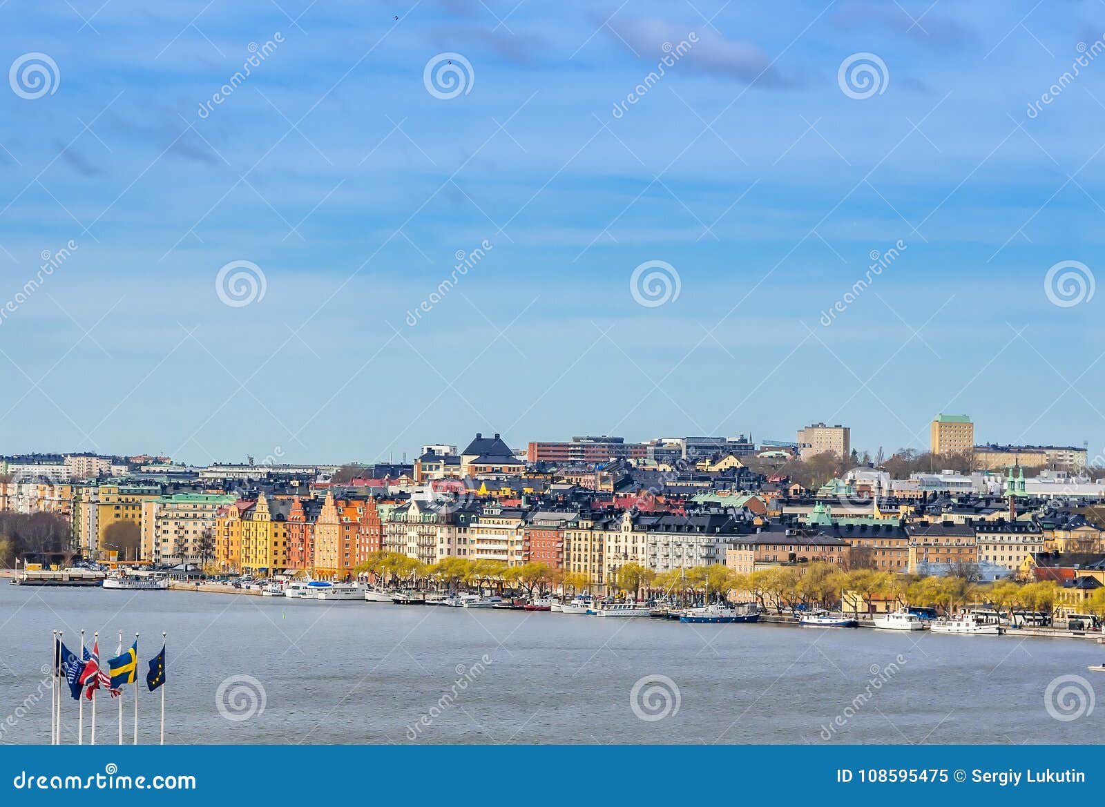 aerial panorama of stockholm, sweden