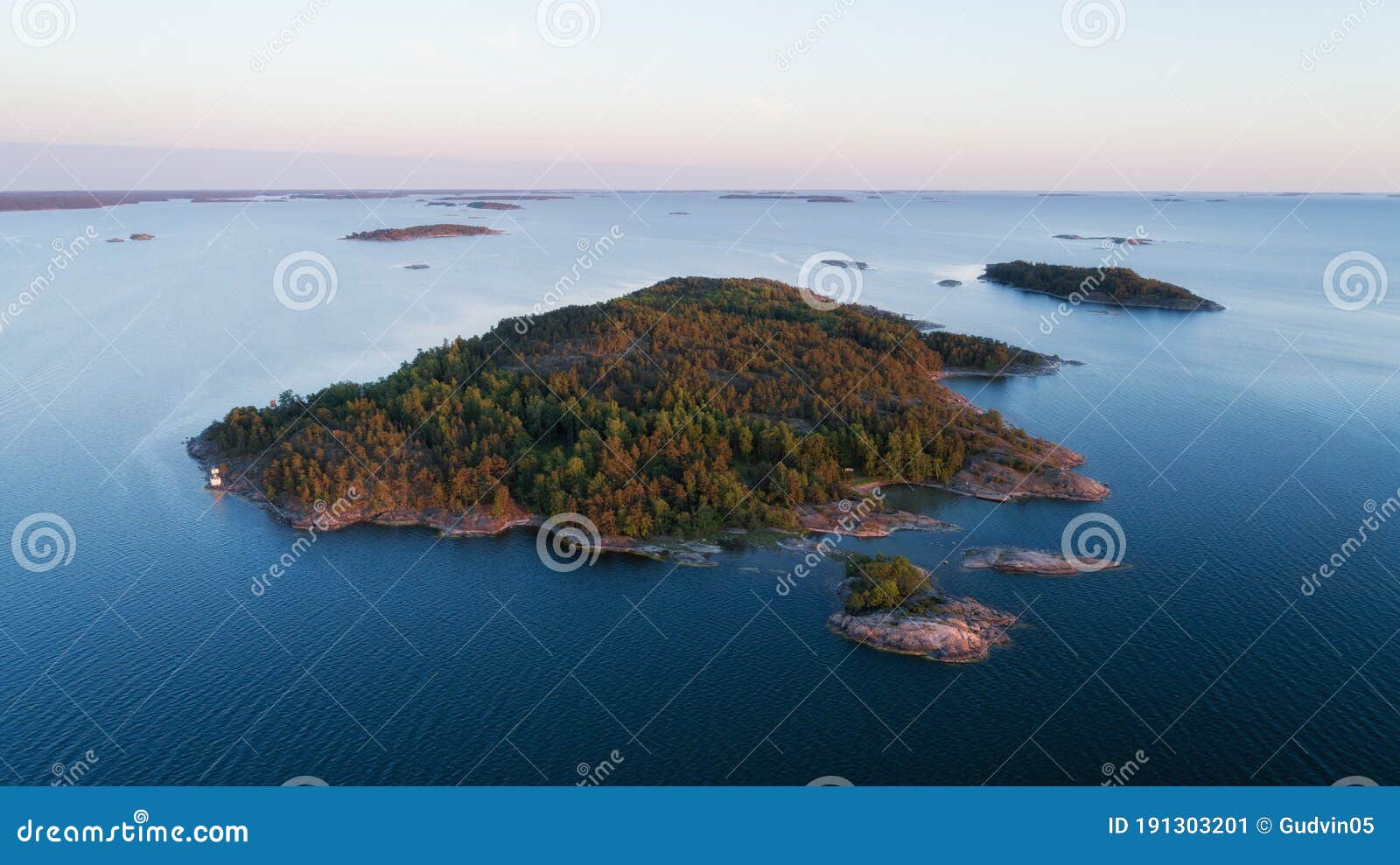aerial view over archipelago sea national park saaristomeri.