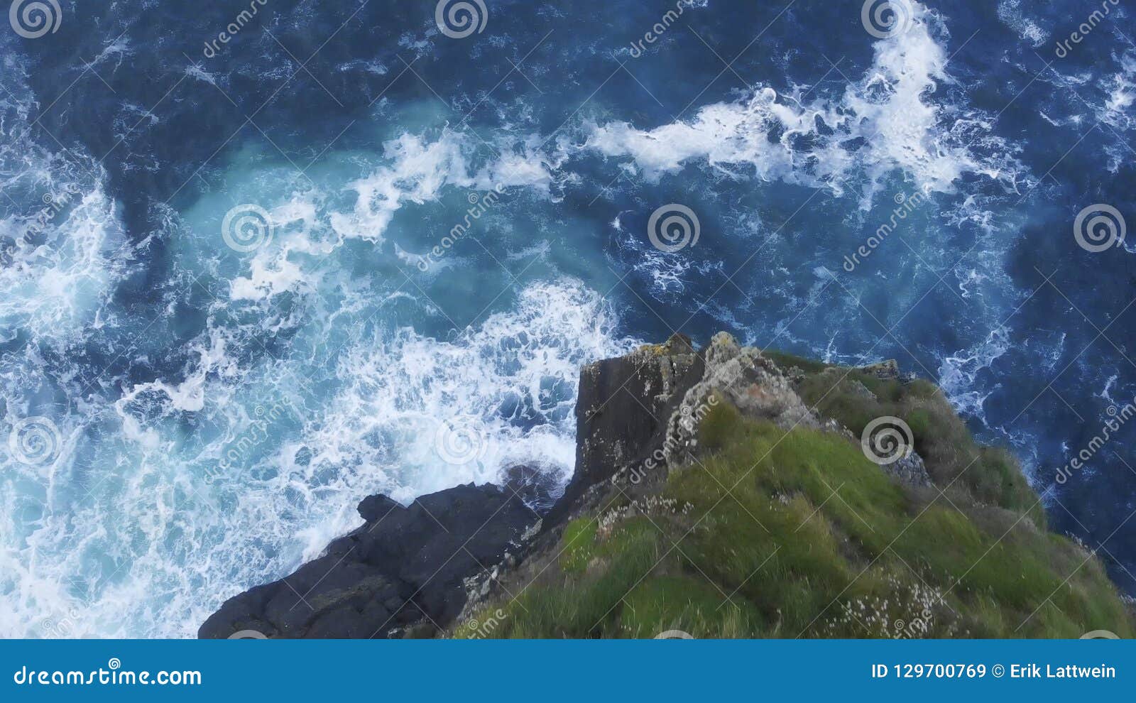 Aerial View Over a Cliff at the West Coast of Ireland Stock Image ...