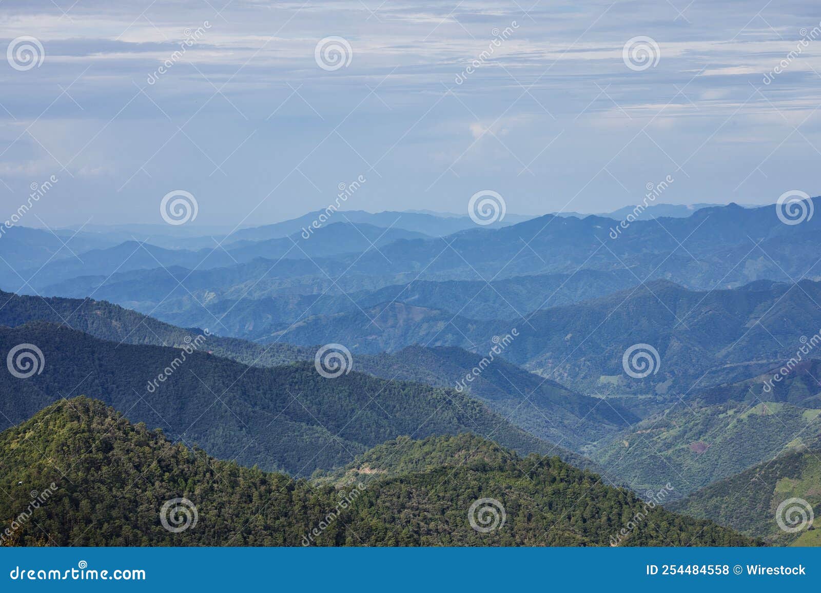 aerial view over the forests on the mountains of san jose del pacifico