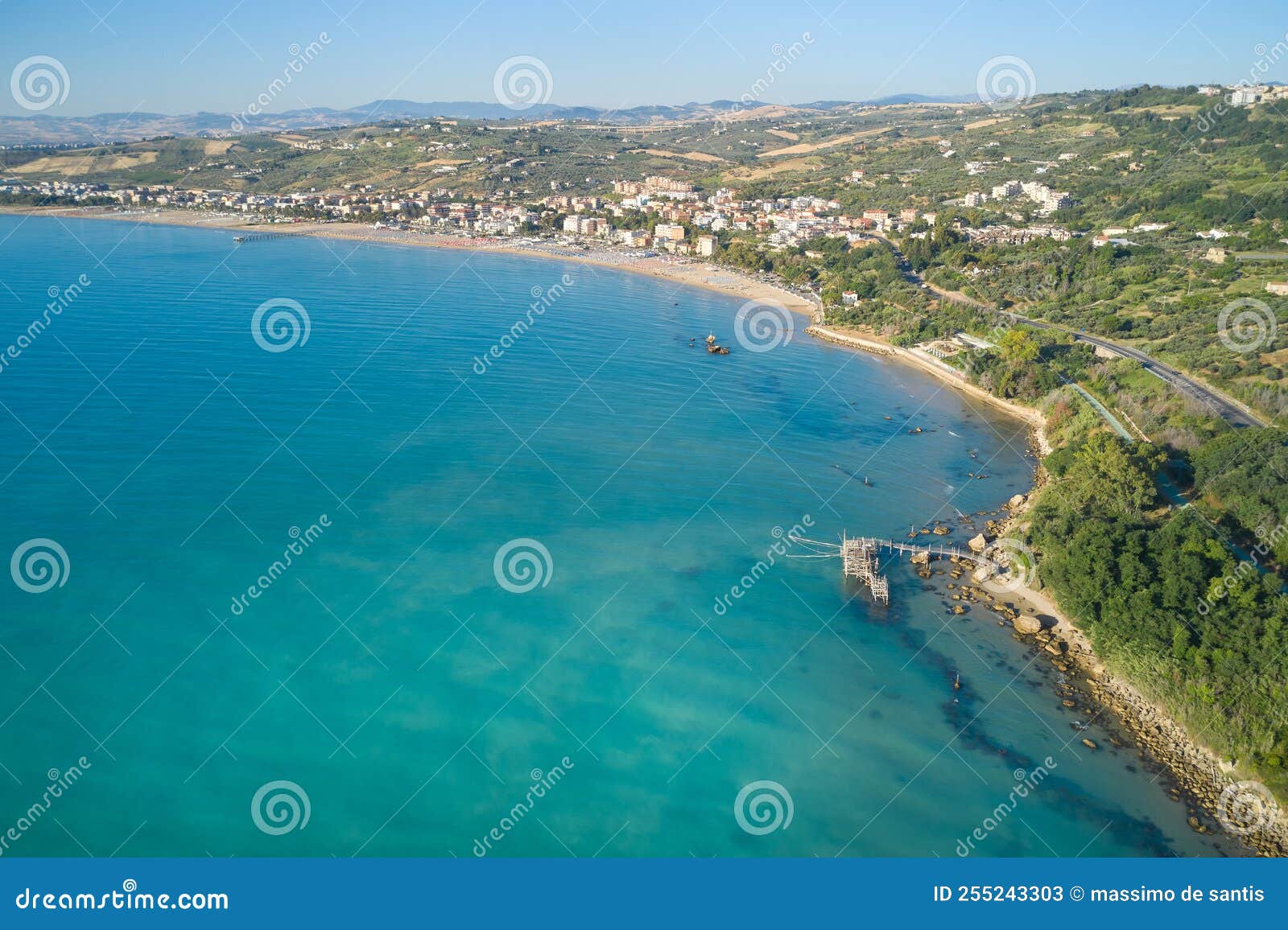 Aerial View of a Overflow and the Coast of Marina Di Vasto Abruzzo ...