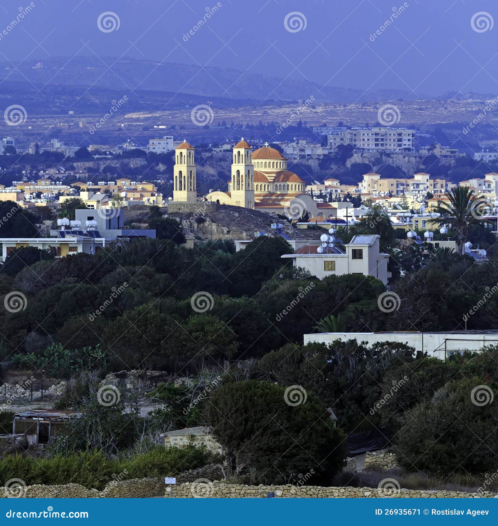 aerial view of paphos, cyprus