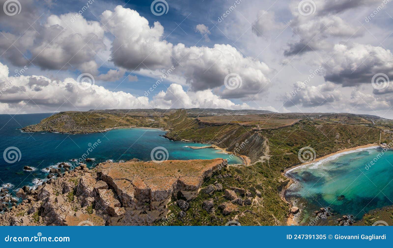 Aerial View of Paradise Bay from Drone, Malta Stock Image Image of