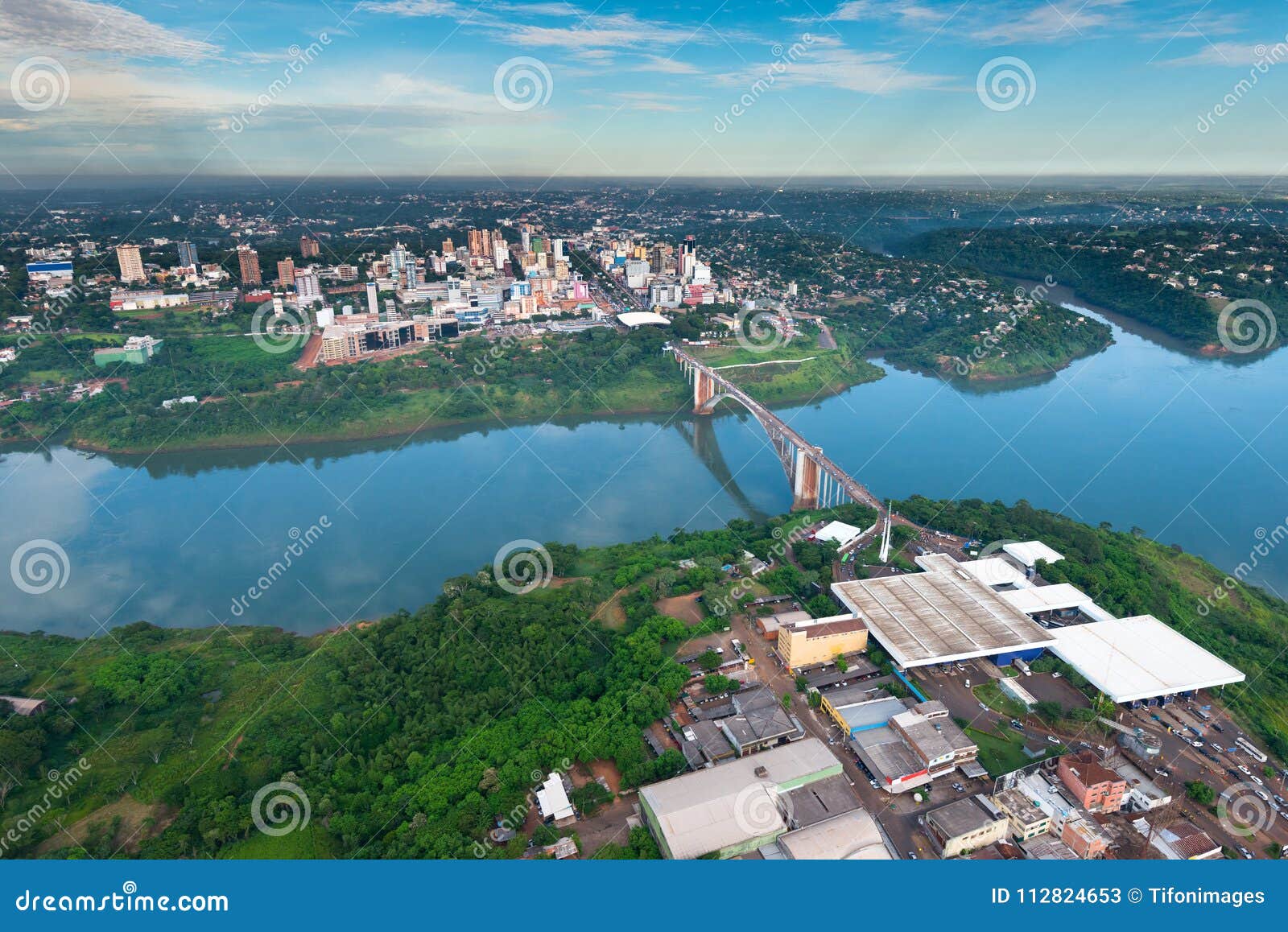 aerial view of the paraguayan city of ciudad del este