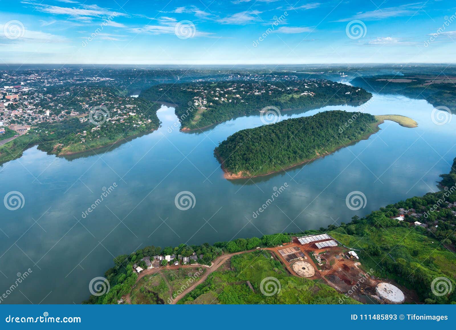 aerial view of parana river